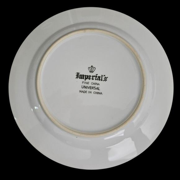 Imperial’s Fine China Universal 8" Plates Floral Border Set of 4 - Picture 2 of 4